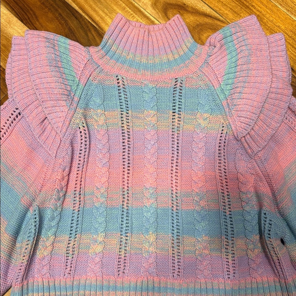 Something Navy Ruffle Sweater - Picture 5 of 5